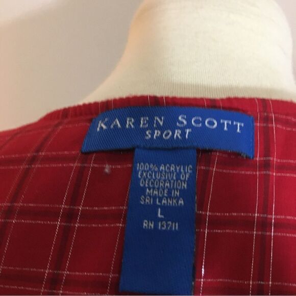 Karen Scott Christmas Red Vest Size Large - Picture 13 of 13